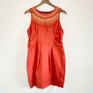 Wish Women’s M Dynamite Peach Orange Geometric Print Embroidered Pencil Dress